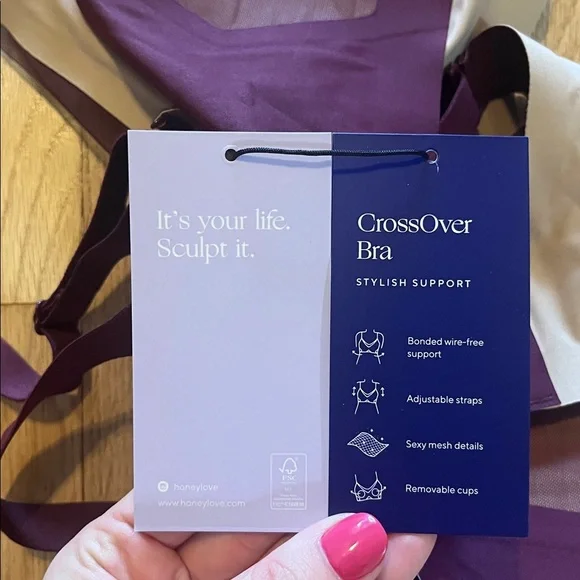 NWT Honeylove Fig Crossover Bra Sz 2X - Picture 5 of 5